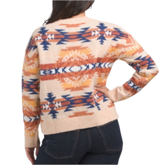 Lucky Brand Southwestern Patterned Sweater wool blend - Picture 4 of 13